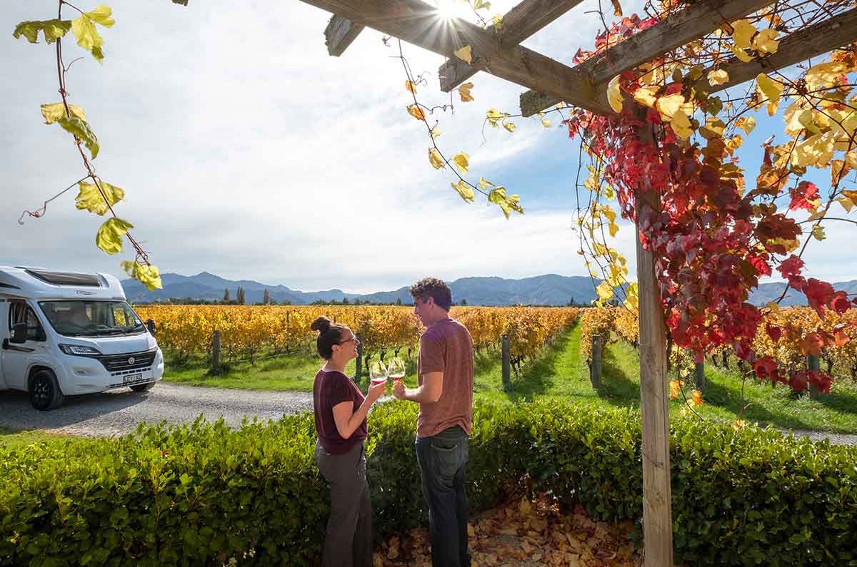 Couple at a winery in Hawkes Bay