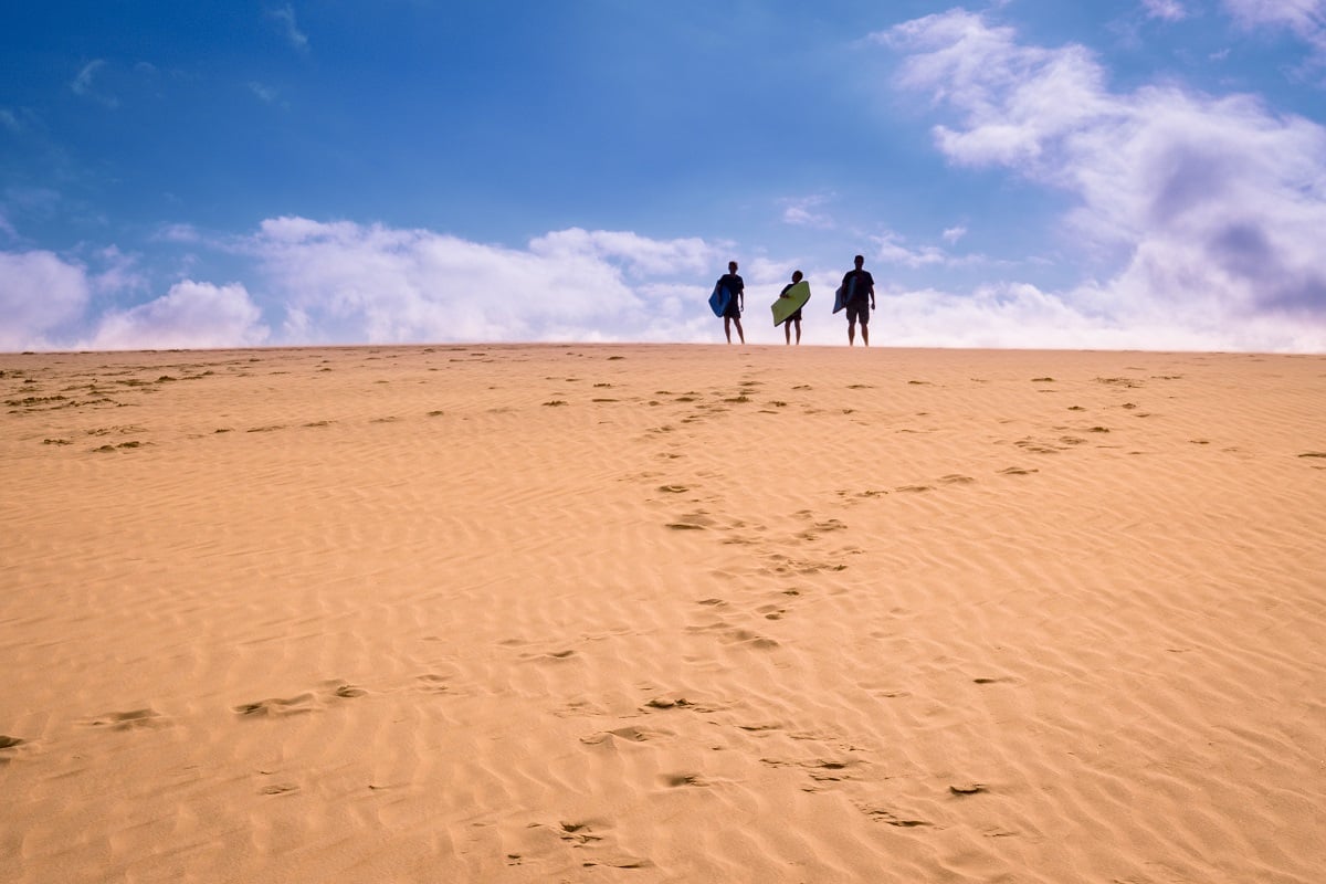 Boarding Te Paki dunes