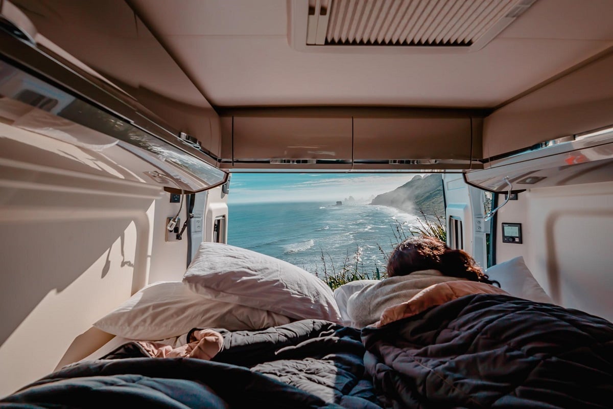 Campervan camping with a view in New Zealand