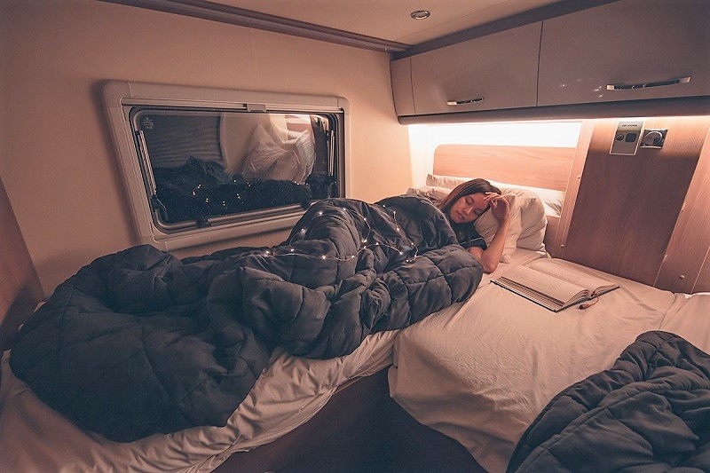 Comfortable bed for a New Zealand motorhome holiday
