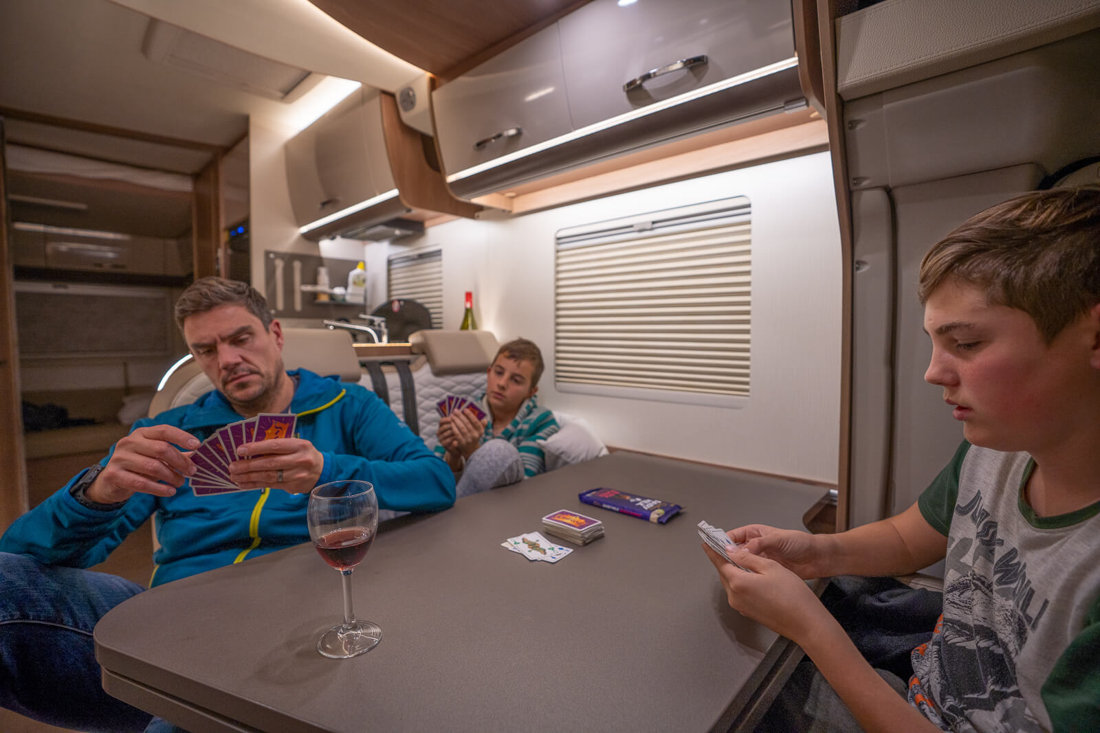 family game night inside a Wilderness Motorhome