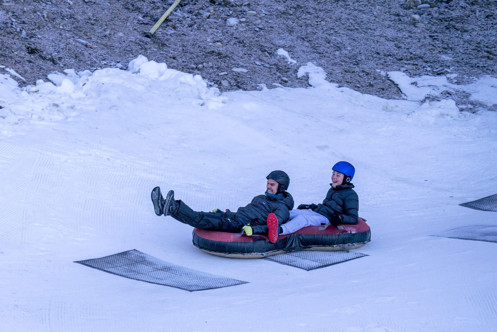 snowboarding during winter in tekapo