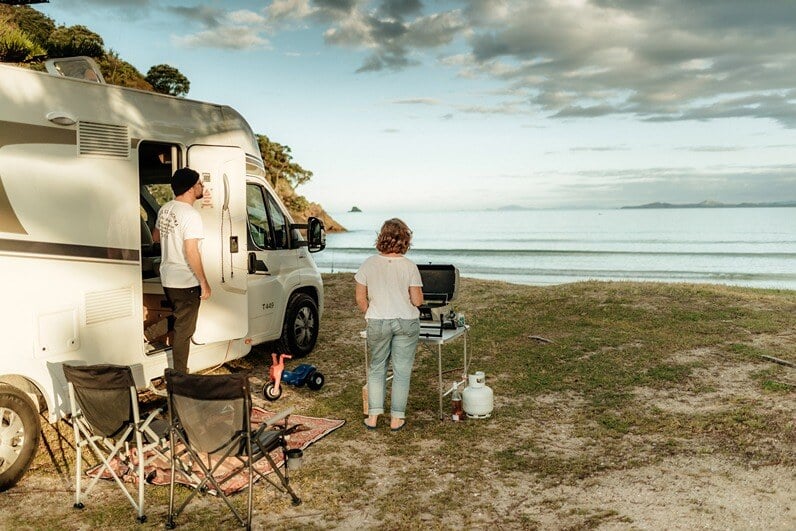 Guests who purchased VIP liability reduction option using the included bbq and camping chairs on the beach