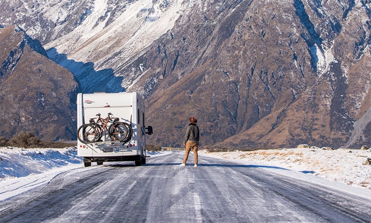 Snow on road 750x450