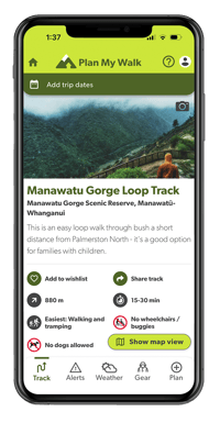 App on mobile_Plan My Walk