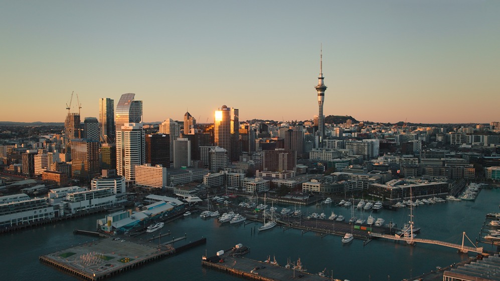 Auckland city during sunset