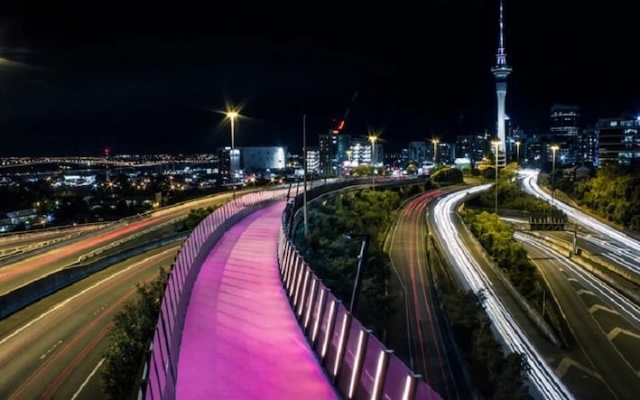 Auckland's famous pink cycle path
