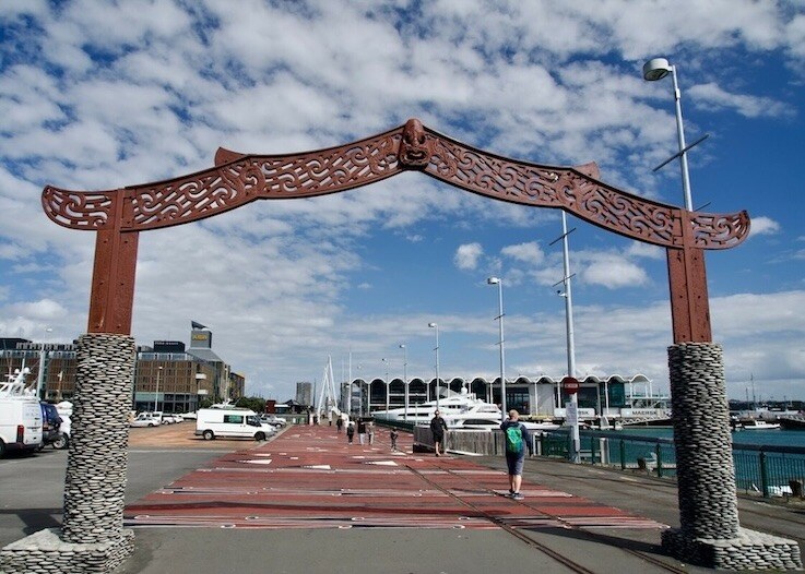 Walking down the Auckland Viaduct