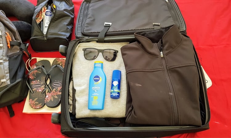 Packing suitcase