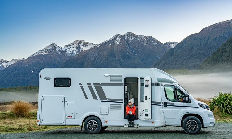camper-laurie-coffee-cascade-creek-fiordland