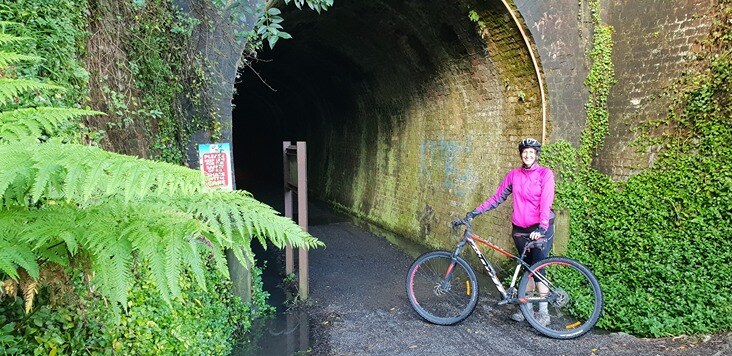 Kathy Hart at the Hauraki Rail Trail