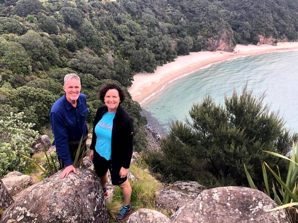 Mary Hamilton at New Chums Beach, Coromandel