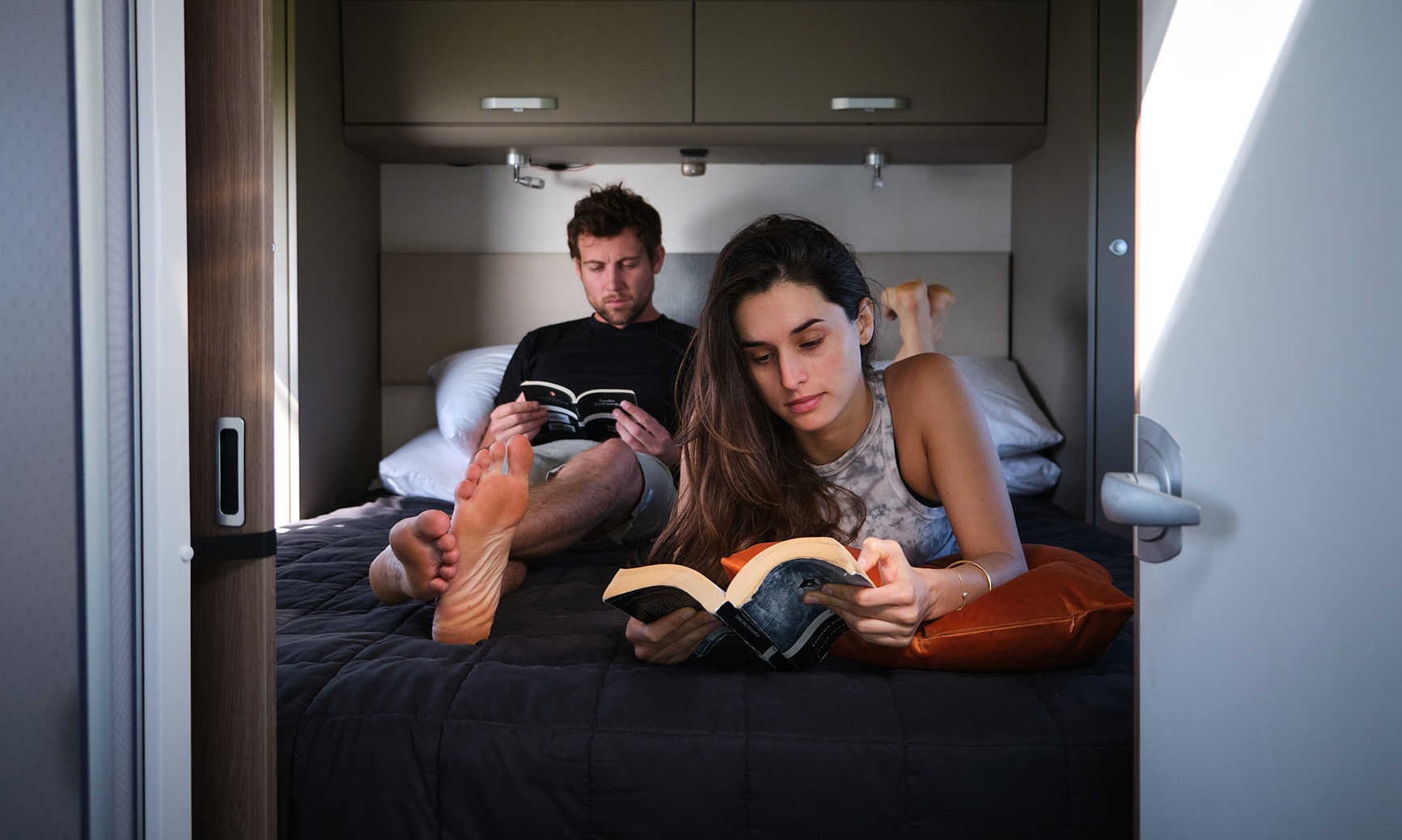 Fixed bed in a Wilderness motorhome