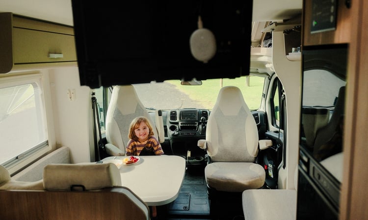 Ben and Jordyn Giesbrecht North Island Feb River watching TV