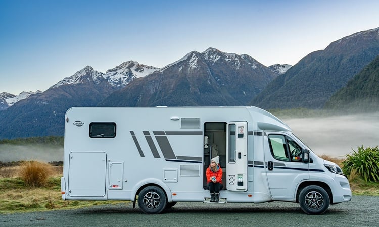 camper-laurie-coffee-cascade-creek-fiordland