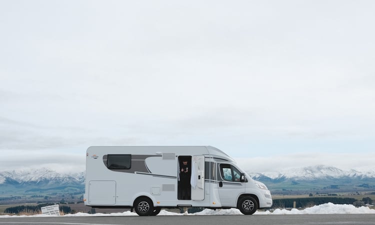 Motorhome in snow