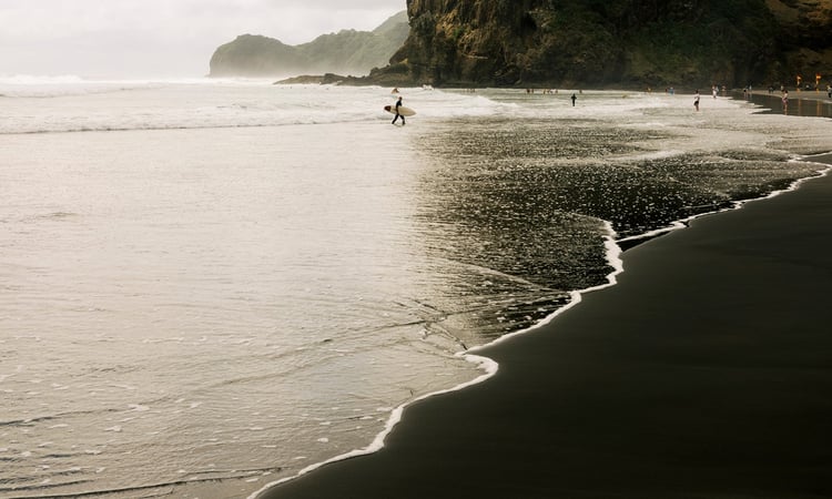 2. Black Sand Beaches - Piha