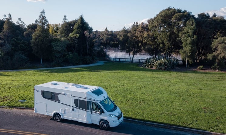 Rotorua-Kuirau Parked Motorhome