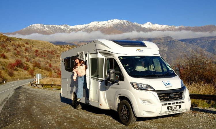 Marissa outside of motorhome