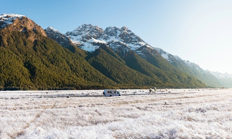 A Wilderness Motorhome driving towards Fiordland