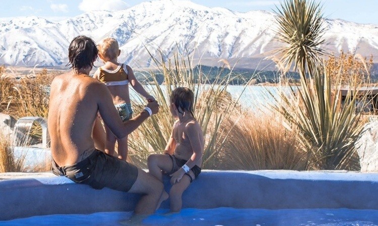 A family at Tekapo Spring