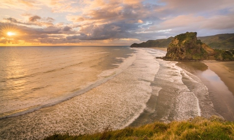 Piha golden sunset