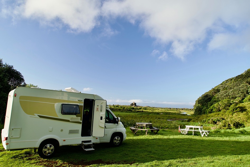 Motorhome stops for a rest stop