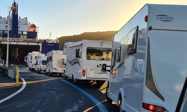 Onboarding Bluebridge ferry sunset