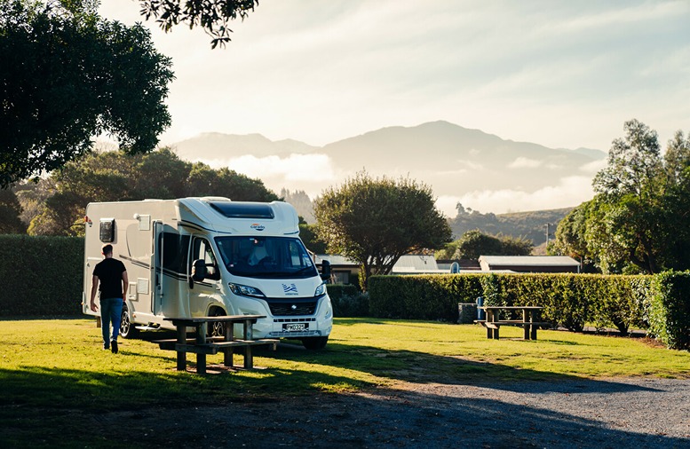 Mortorhome at a campsite