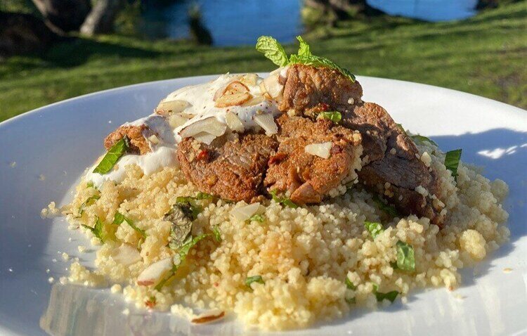 Spiced lamb with couscous salad