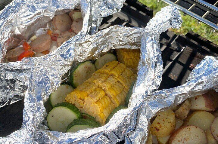 Summer veggie delight BBQ parcel