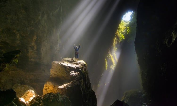 Waitomo light beam