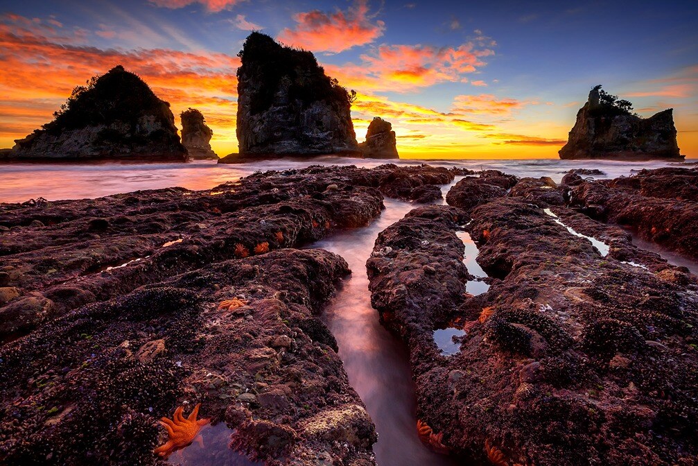 Motukiekie Beach sunset