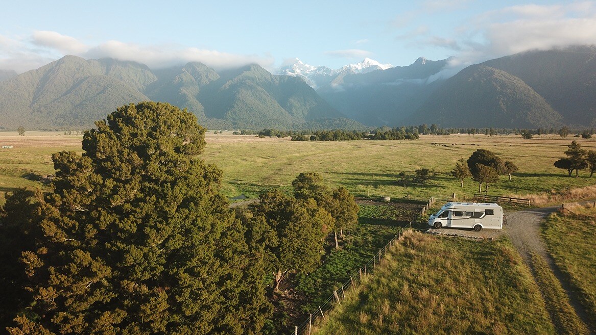 Fox Glacier View with motorhome