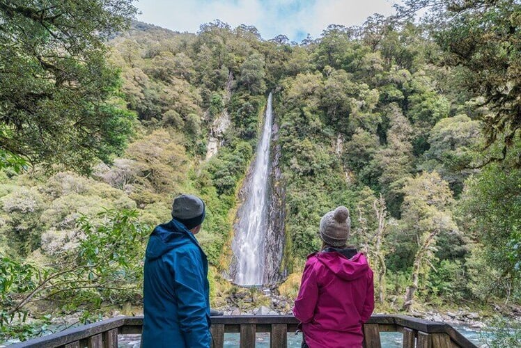 Couple at Thunder Creek Falls