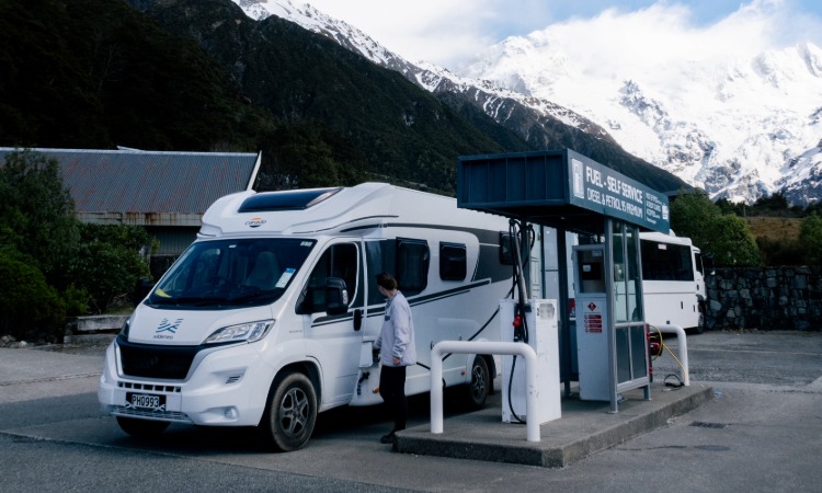 Filling up a motorhome with fuel