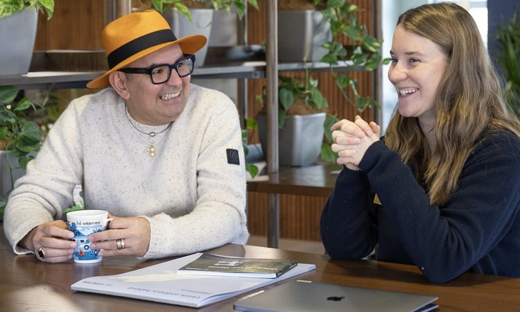 wilderness talking with guest