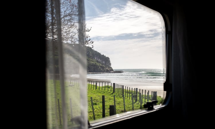 Ahipara beach from bedroom window