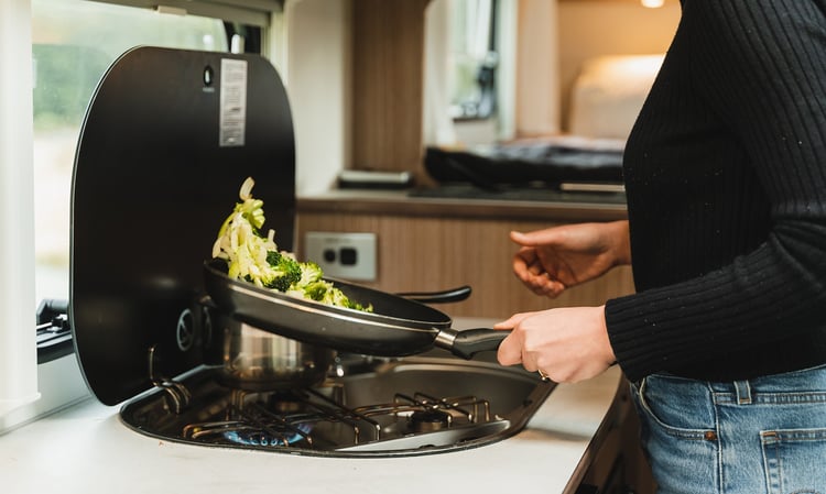 Cooking on stove