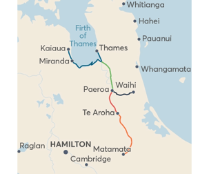 Hauraki Rail Trail map