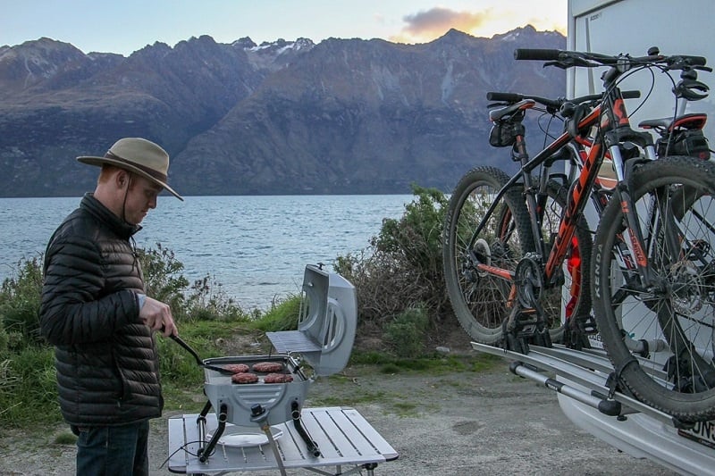 Barbecue and table included free with zero liability option in a campervan rental