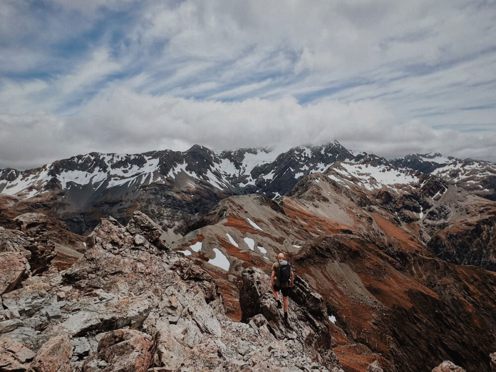 Marcel on the Avalanche Peak ridge in Arthur's Pass