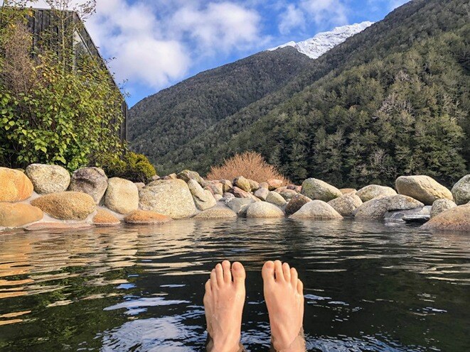 Maruia hot springs woman feet