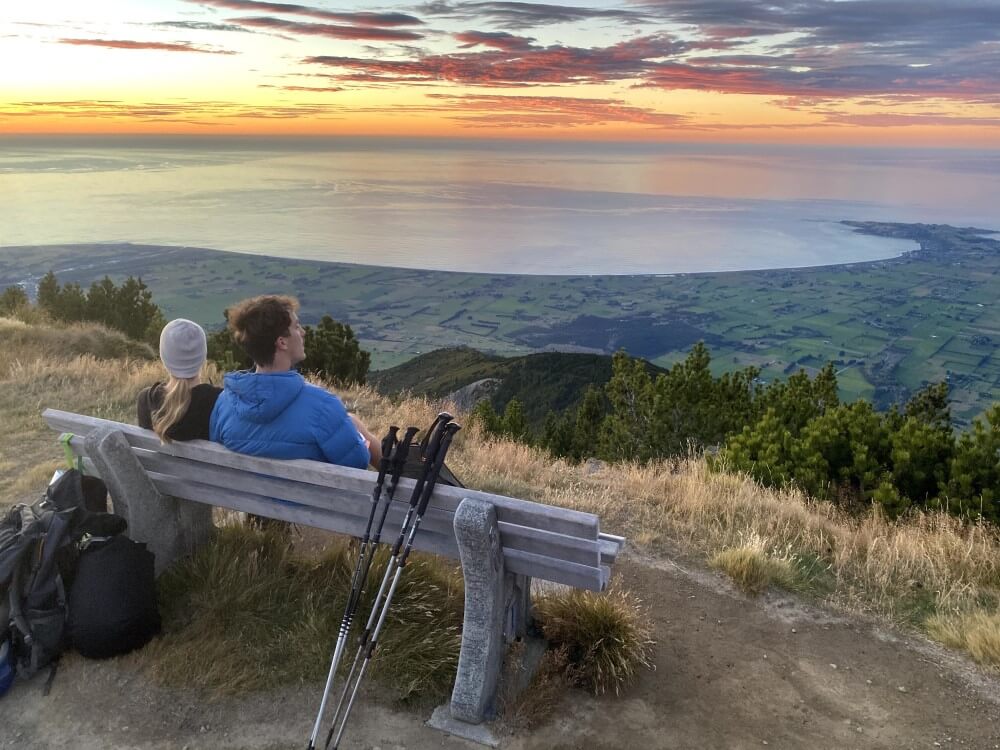 Mt Fyffe Kaikoura Range sunrise at the summit