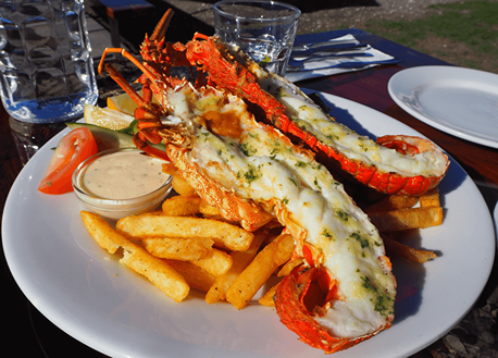 baked crayfish at The Pier Kaikoura