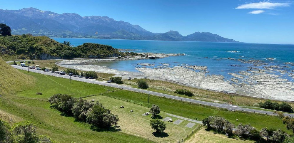 The Point Campground Kaikoura from above