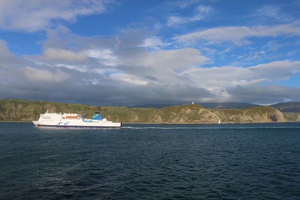 Interislander ferry cruising through the Marlborough Sounds