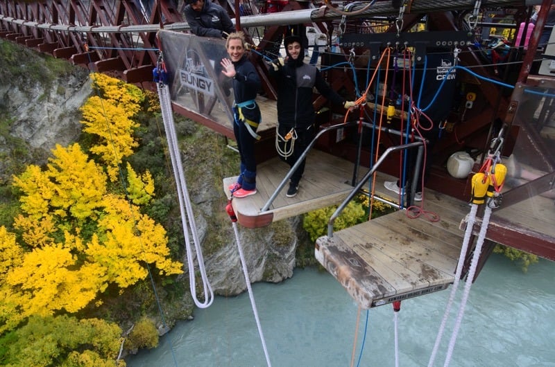 Lizzie Simmonds bungy jumping in New Zealand