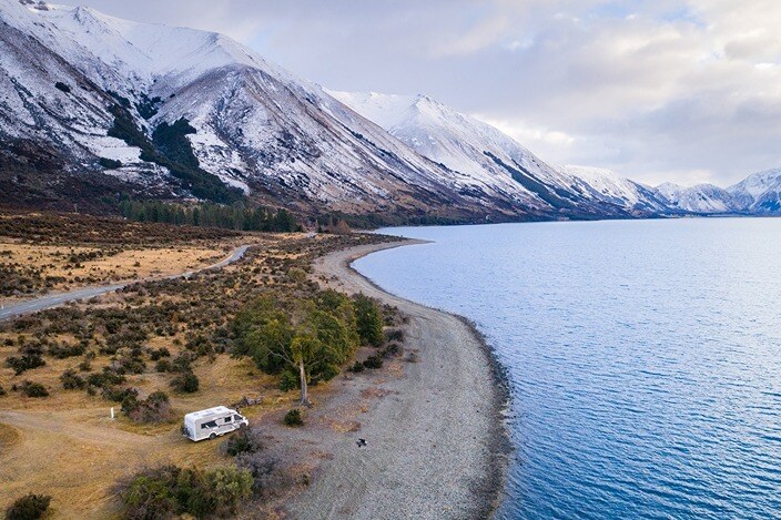 Campervan freedom camping in the South Island-1