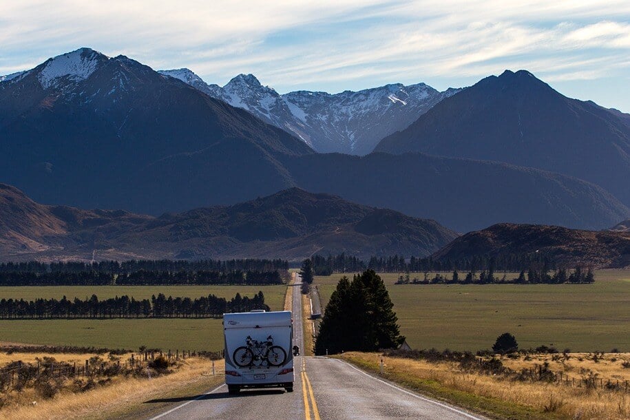 Wilderness motorhome along Stewart Road to Arthurs Pass